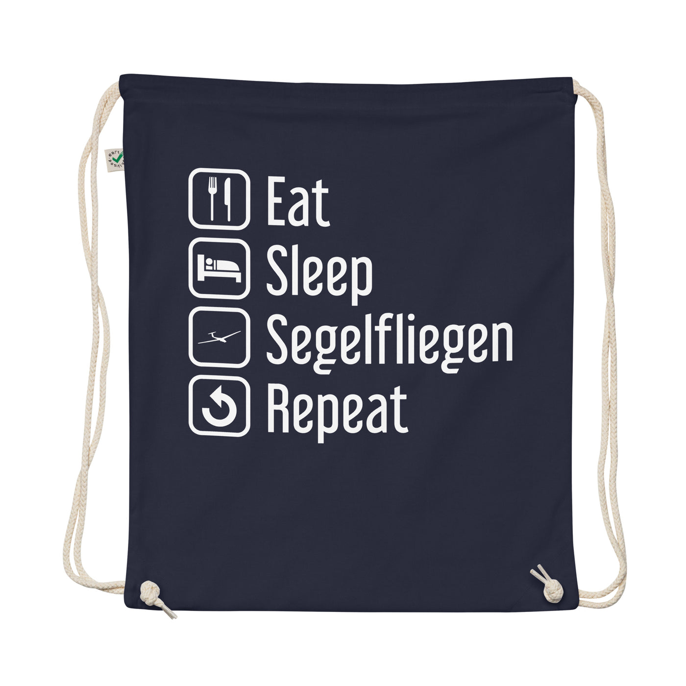 Eat Sleep Segelfliegen Repeat - Organic Turnbeutel berge