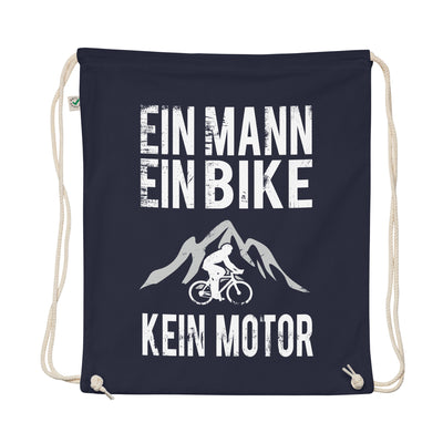 Ein Mann - Ein Bike - Kein Motor - Organic Turnbeutel fahrrad mountainbike