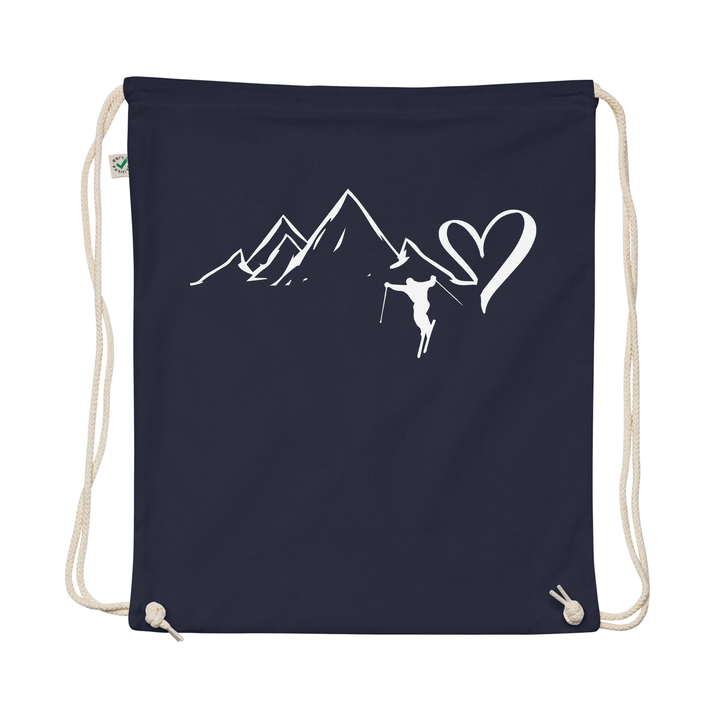 Heart - Mountain - Skiing - Organic Turnbeutel ski