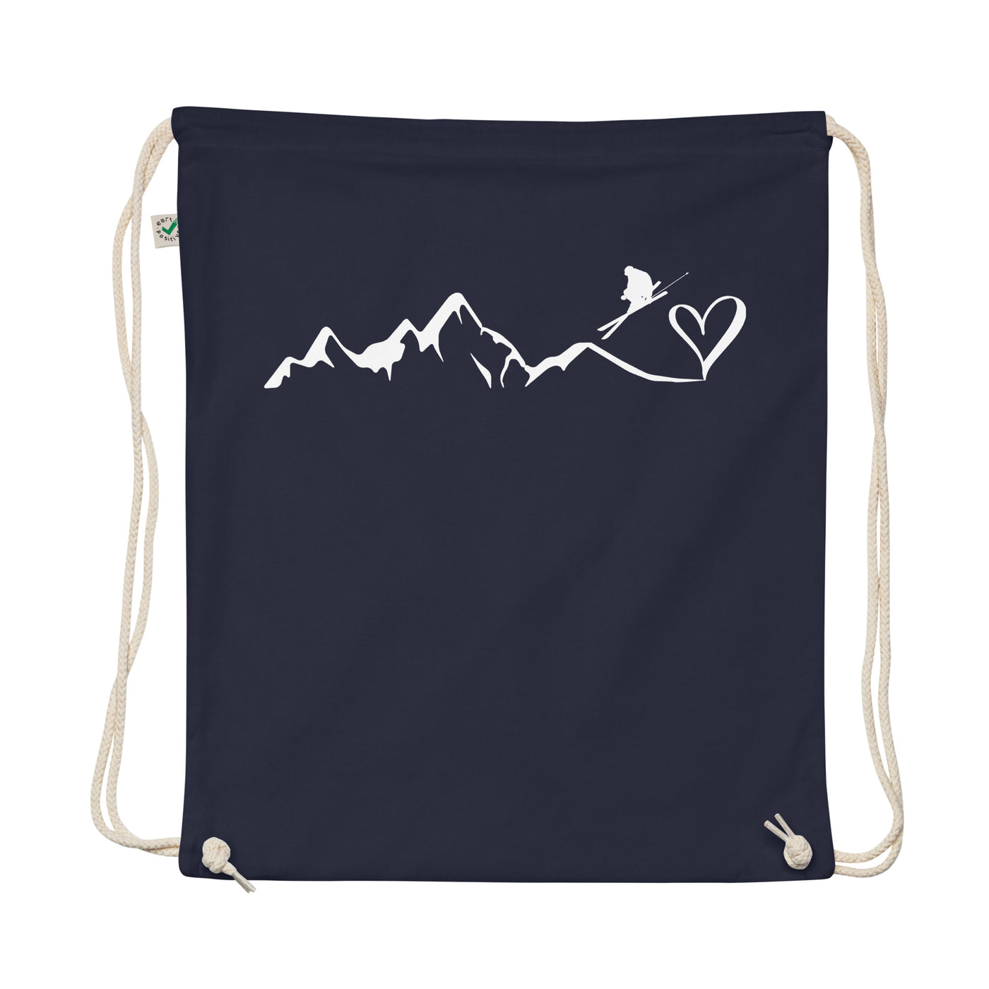 Heart - Mountain - Skiing (10) - Organic Turnbeutel ski