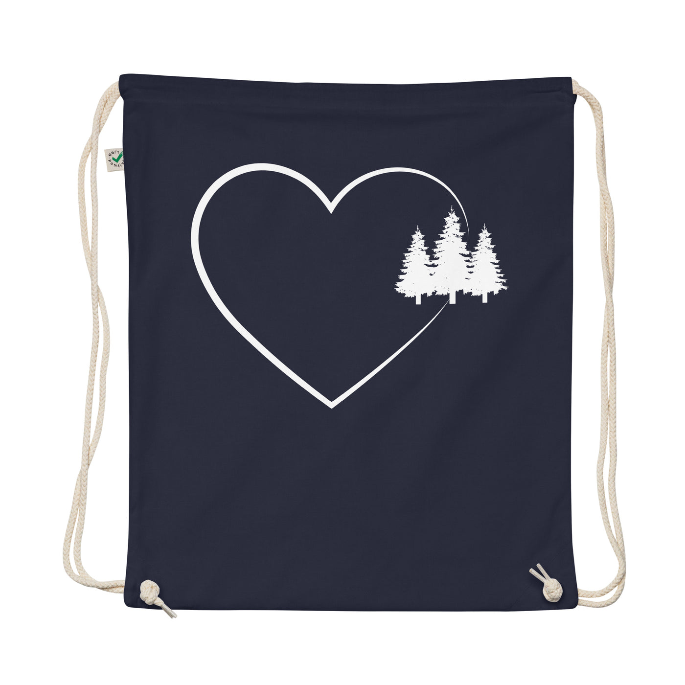 Heart 2 And Trees - Organic Turnbeutel camping