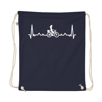 Heartbeat And Cycling - Organic Turnbeutel fahrrad