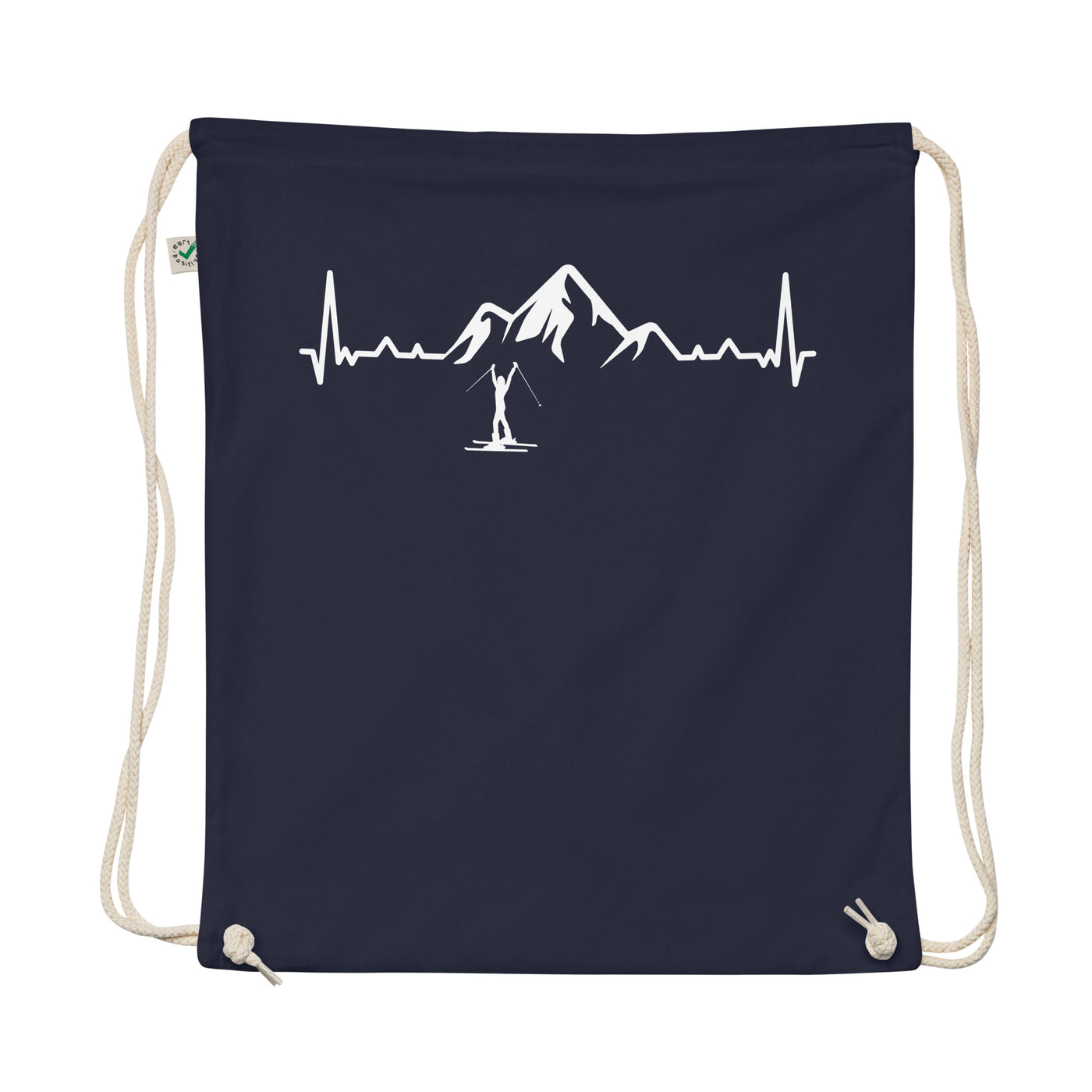 Heartbeat Mountain 1 And Skiing - Organic Turnbeutel ski