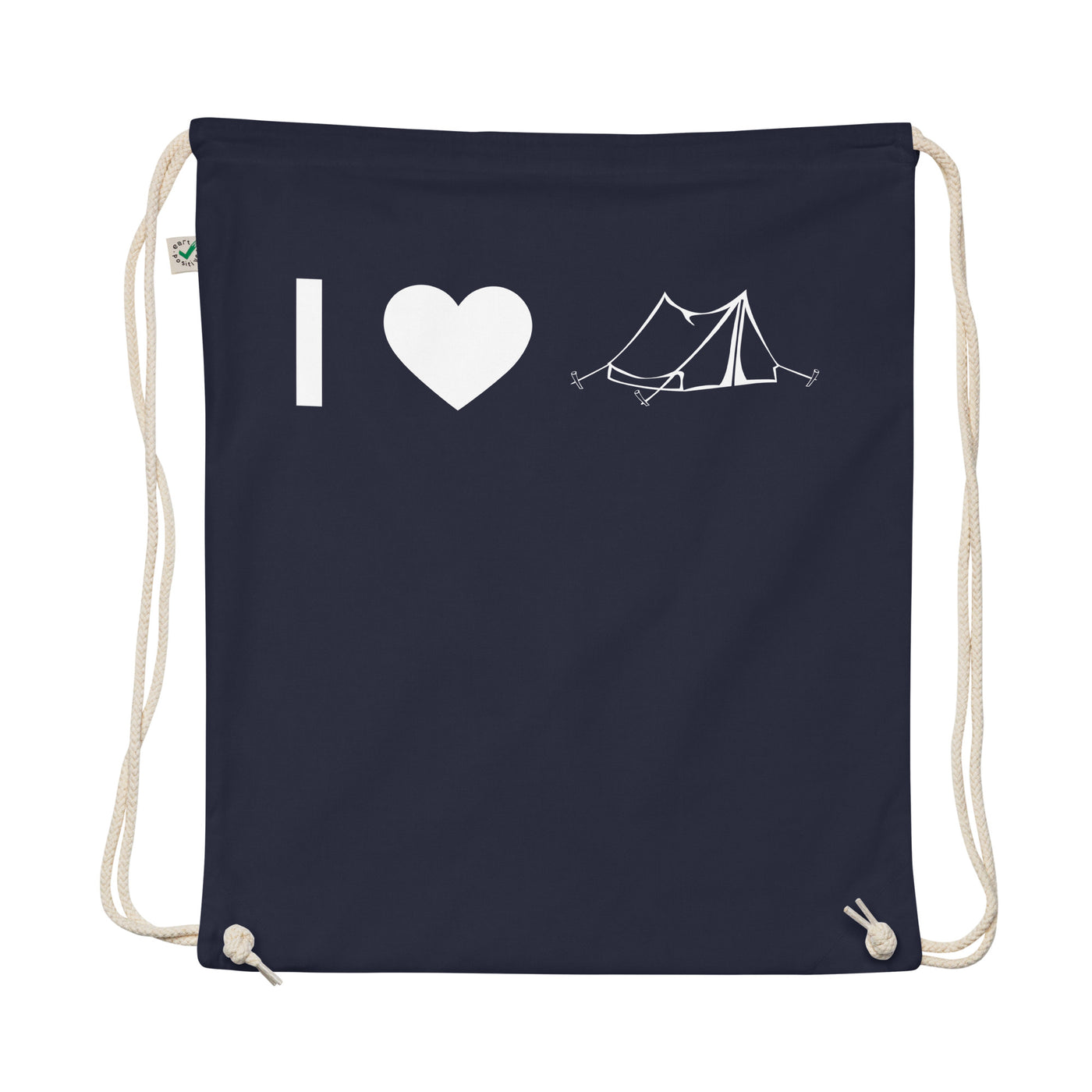 I Heart And Camping Tent - Organic Turnbeutel camping