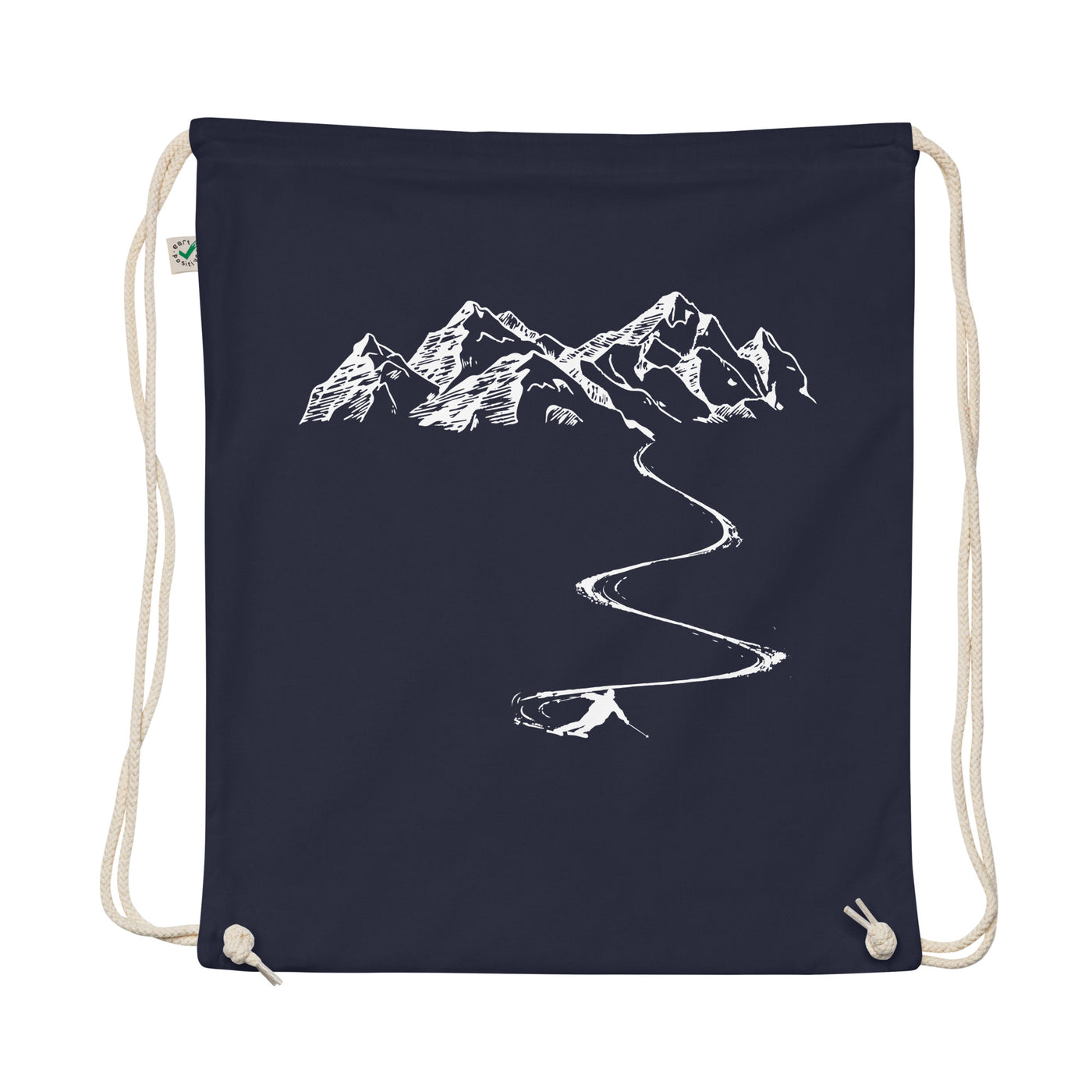Mountain - Curve Line - Skiing - Organic Turnbeutel ski