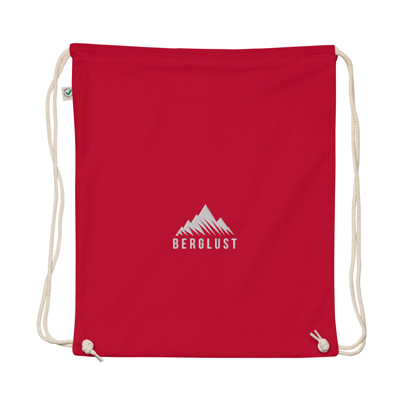Berglust Logo - Organic Turnbeutel (Bestickt) berge Rot
