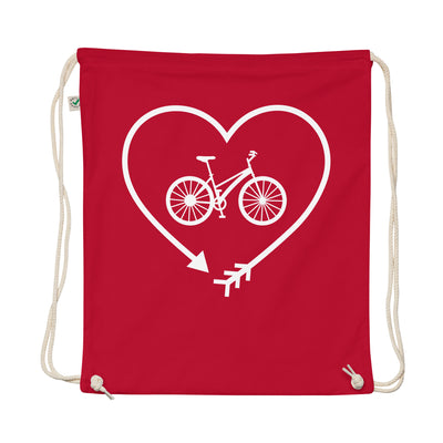 Arrow In Heartshape And Cycling - Organic Turnbeutel fahrrad