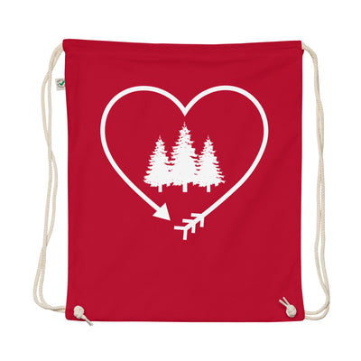 Arrow In Heartshape And Trees - Organic Turnbeutel camping