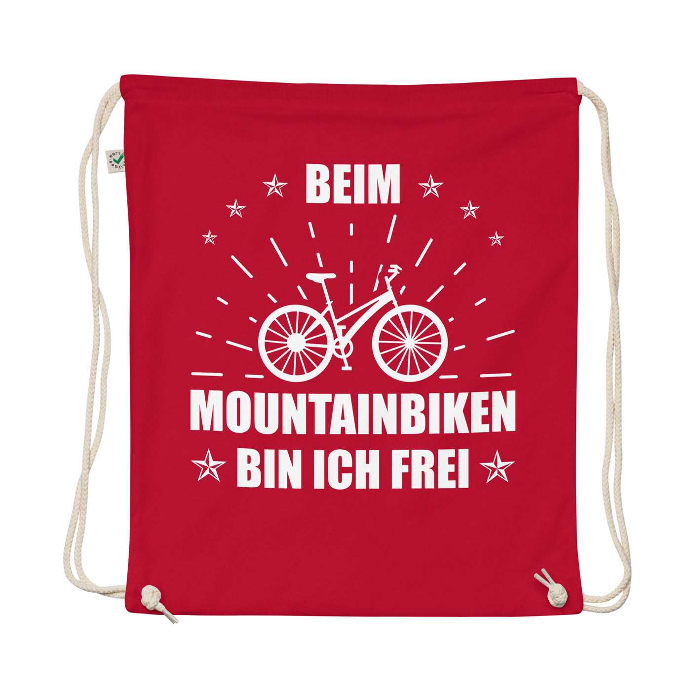 Beim Mountainbiken Bin Ich Frei - Organic Turnbeutel fahrrad