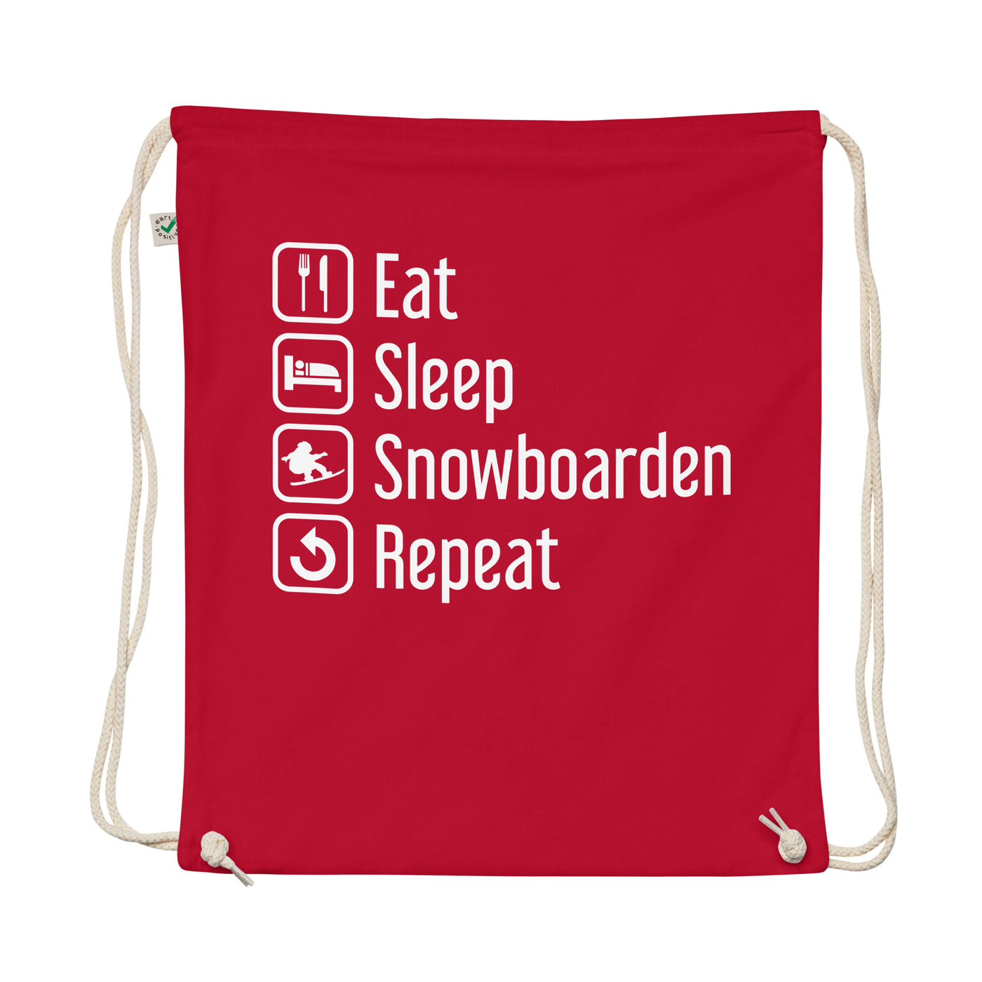 Eat Sleep Snowboarden Repeat - Organic Turnbeutel snowboarden