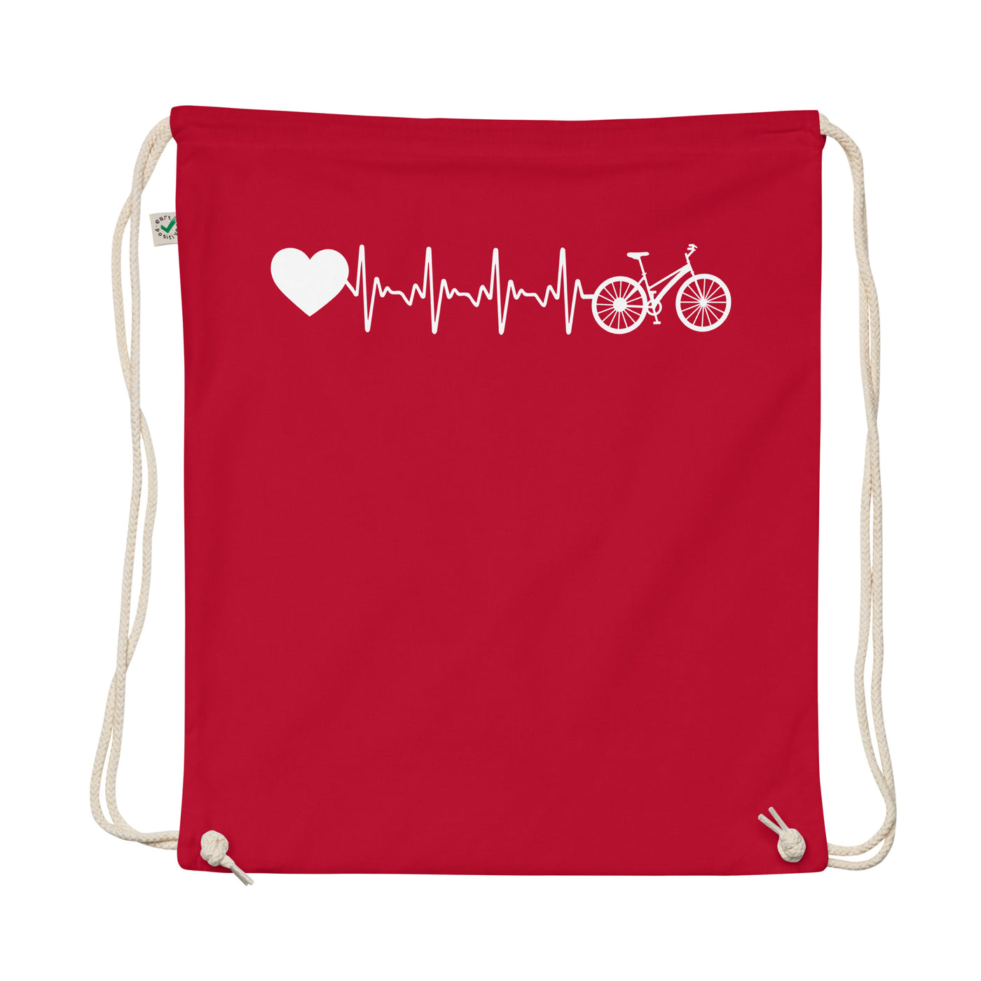 Heartbeat Heart And Bicycle - Organic Turnbeutel fahrrad