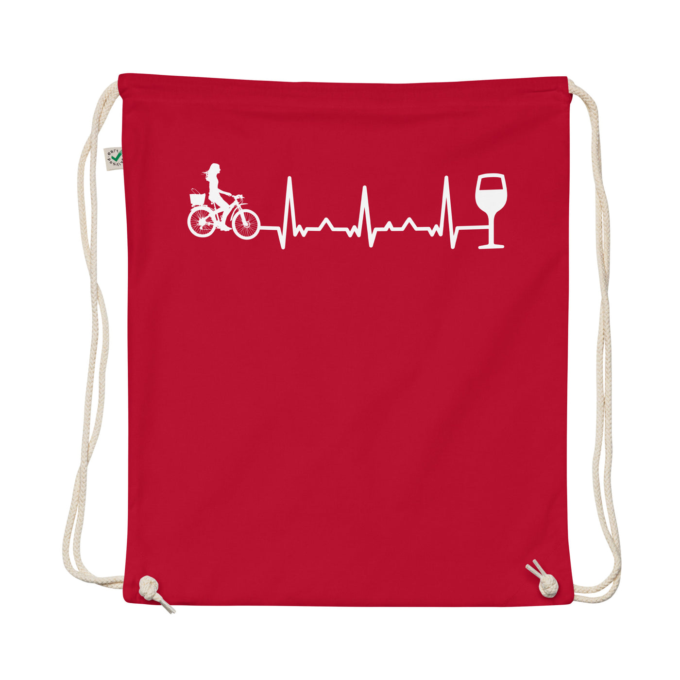 Heartbeat Wine And Cycling - Organic Turnbeutel fahrrad