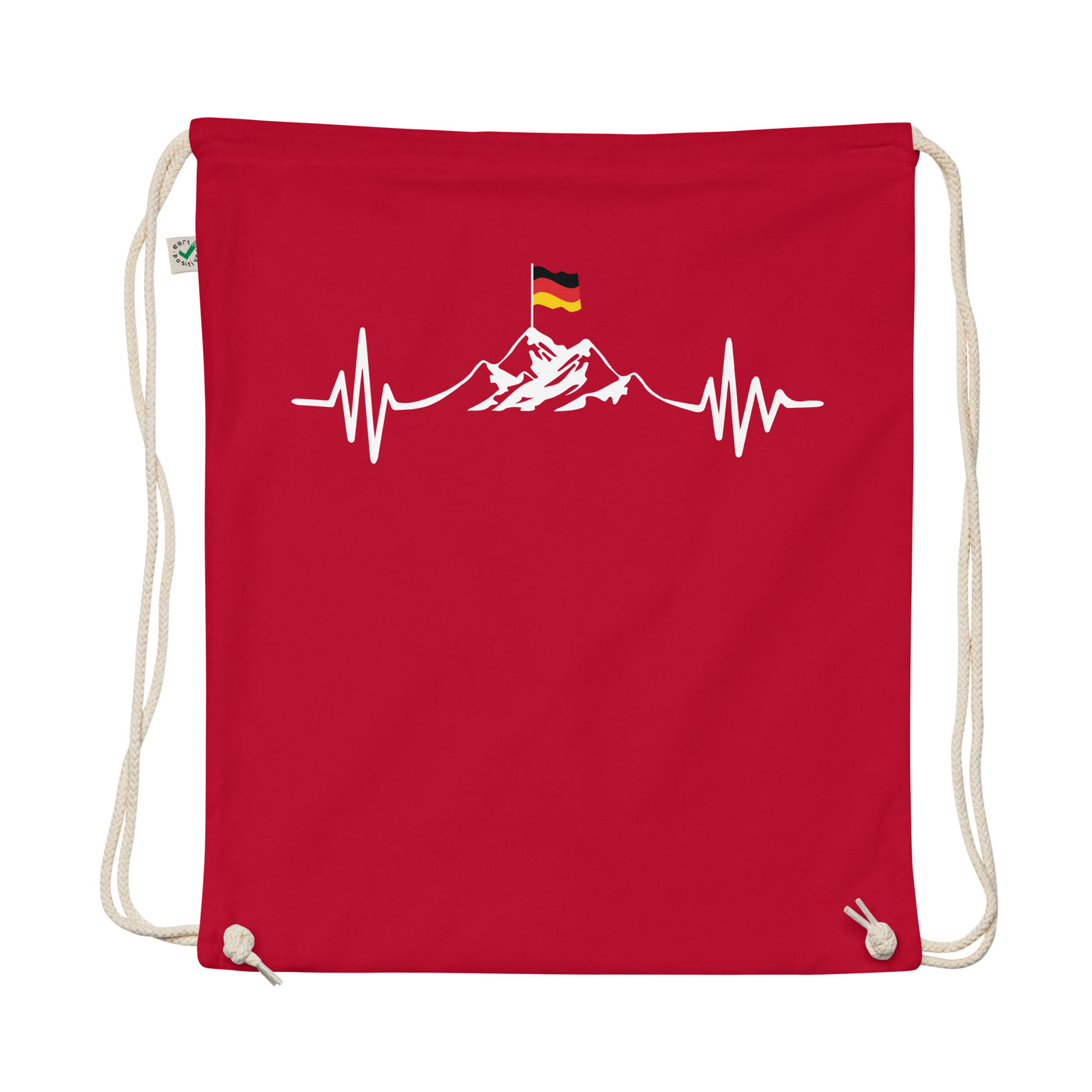 Herzschlag Berge Und Deutschland Flagge - Organic Turnbeutel berge wandern