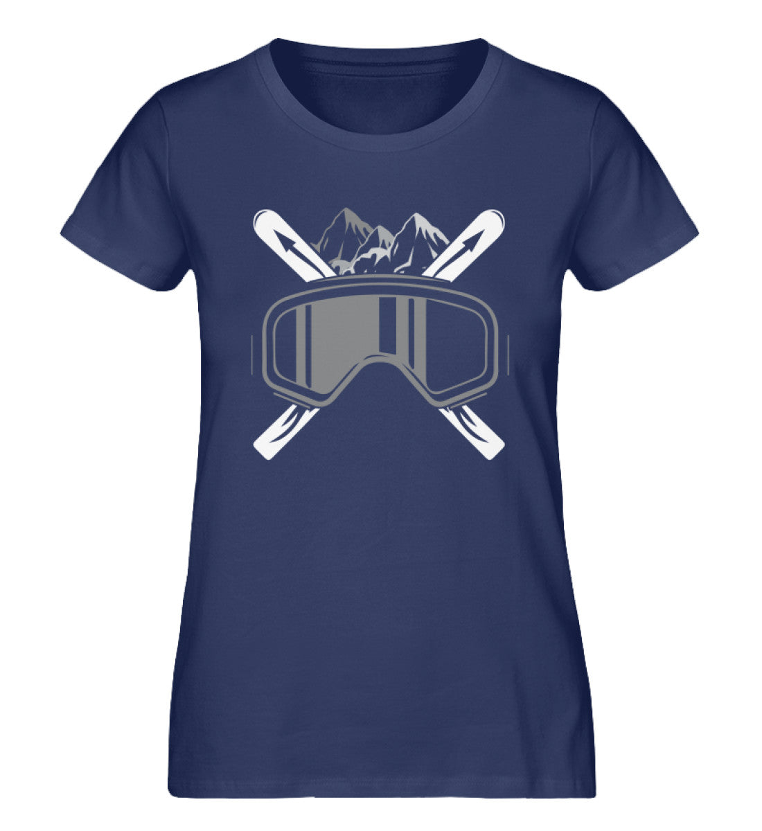 Schifoan - Damen Organic T-Shirt ski Navyblau