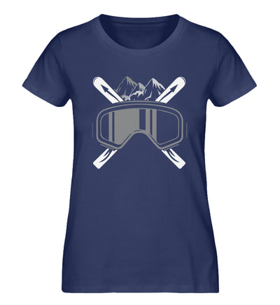 Schifoan - Damen Organic T-Shirt ski Navyblau