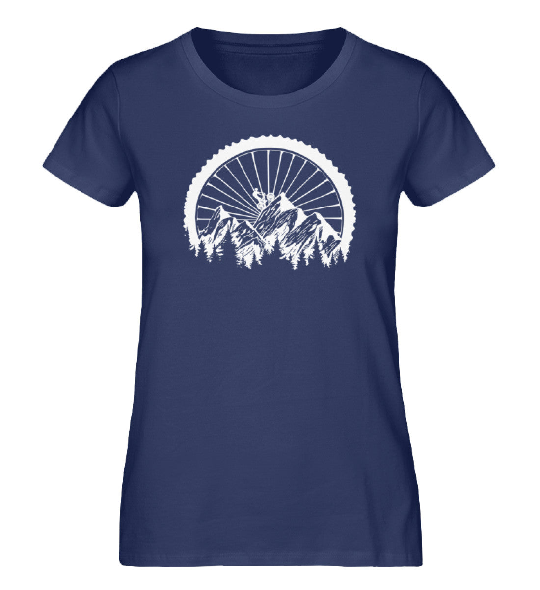 Mountainbike Geometrisch - Damen Premium Organic T-Shirt mountainbike Navyblau