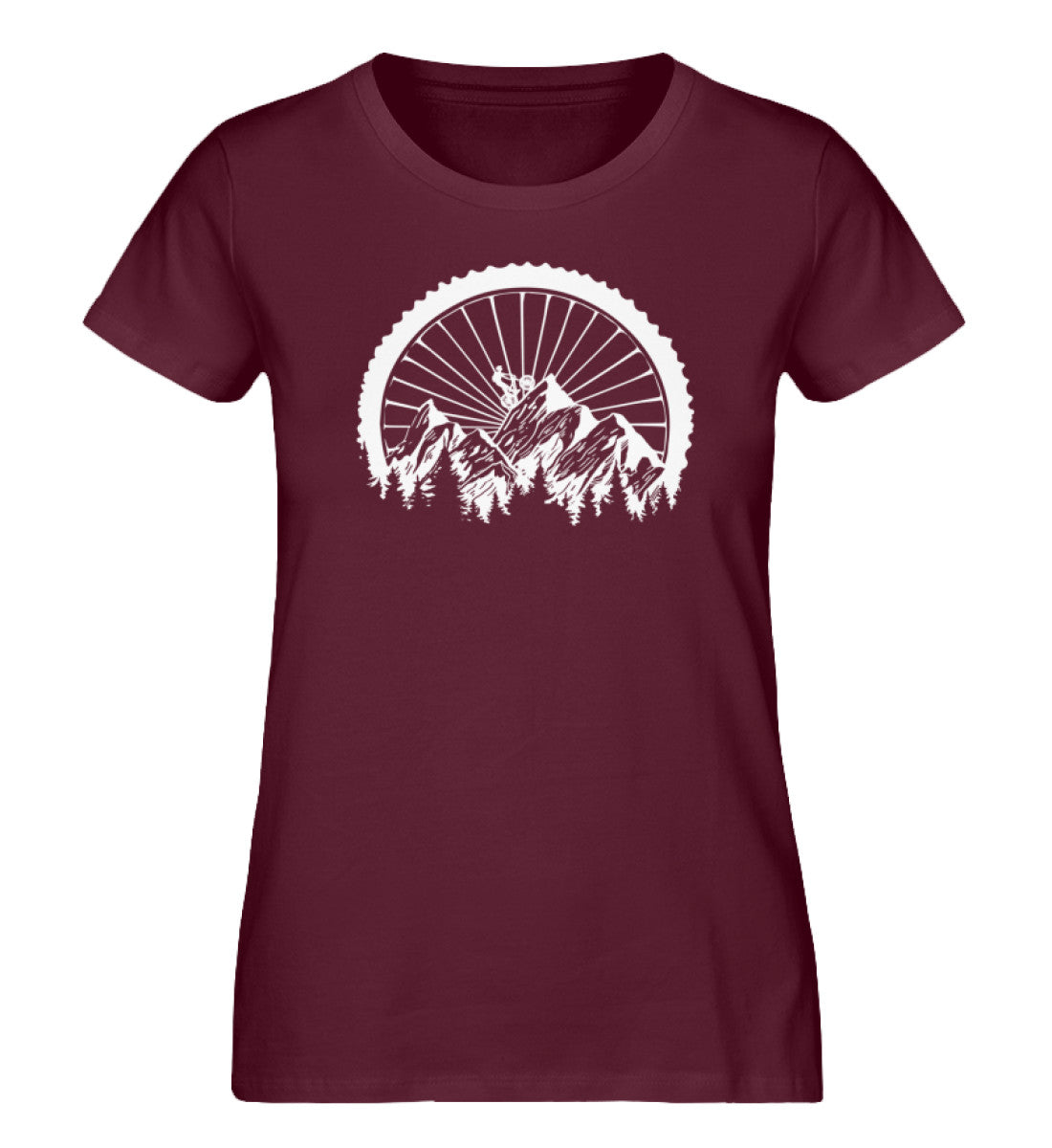 Mountainbike Geometrisch - Damen Premium Organic T-Shirt mountainbike Weinrot