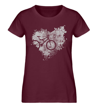 Fahrrad Abstrakt - Damen Organic T-Shirt fahrrad mountainbike Weinrot
