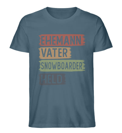 Ehemann, Vater, Snowboarder, Held - Herren Premium Organic T-Shirt snowboarden Stargazer