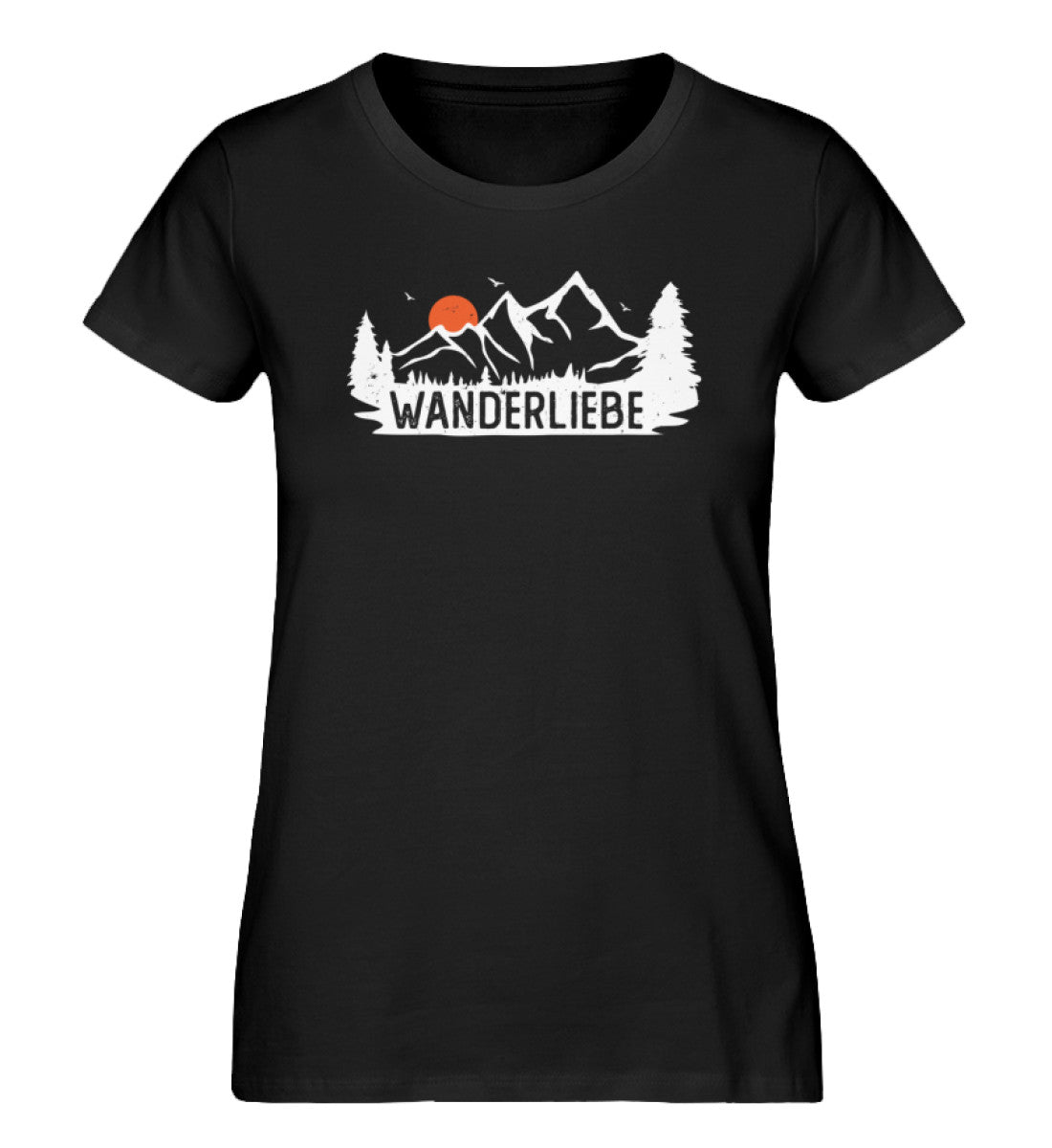Wanderliebe, Berge und Sonne - Damen Organic T-Shirt wandern Schwarz