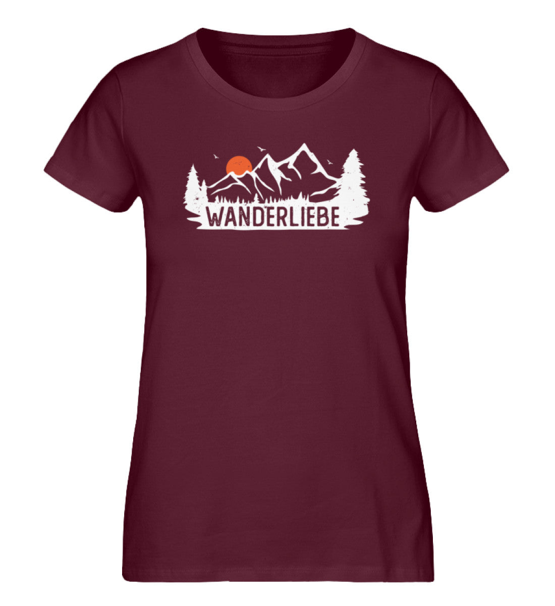 Wanderliebe, Berge und Sonne - Damen Organic T-Shirt wandern Weinrot
