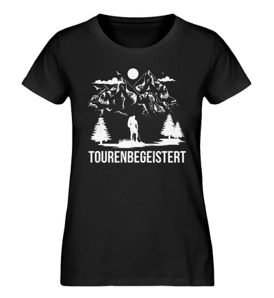 Tourenbegeisterung - Damen Organic T-Shirt wandern Schwarz