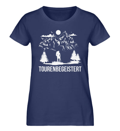 Tourenbegeisterung - Damen Organic T-Shirt wandern Navyblau