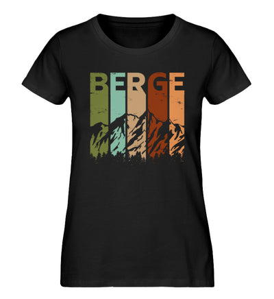 Berge - Vintage - Damen Premium Organic T-Shirt berge Schwarz