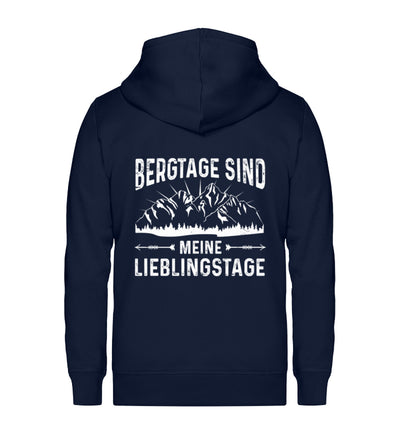 Bergtage - Lieblingstage - Unisex Premium Organic Sweatjacke berge wandern Navyblau