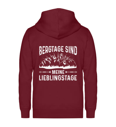 Bergtage - Lieblingstage - Unisex Premium Organic Sweatjacke berge wandern Weinrot
