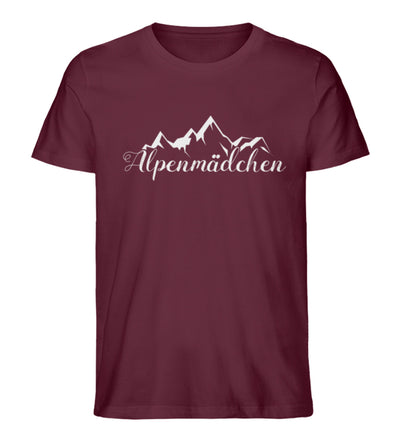 Alpenmädchen - Herren Premium Organic T-Shirt berge Weinrot