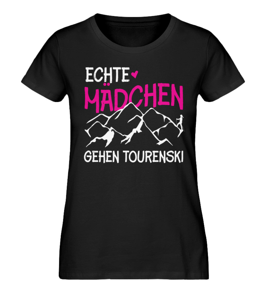 Echte Mädchen gehen Tourenski - Damen Organic T-Shirt ski Schwarz