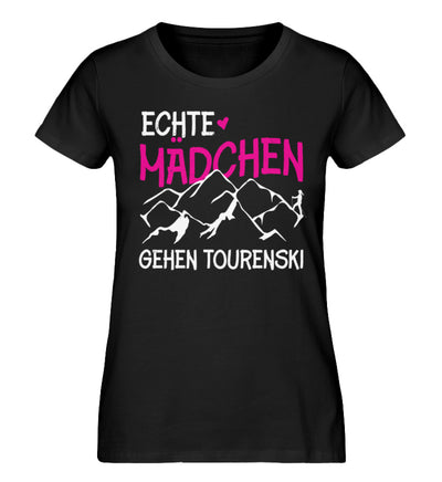 Echte Mädchen gehen Tourenski - Damen Organic T-Shirt ski Schwarz