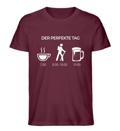 Der perfekte Tag - Herren Premium Organic T-Shirt wandern Weinrot