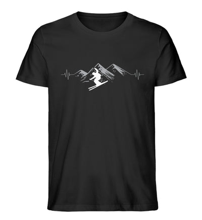 Herzschlag Skifahren - Herren Organic T-Shirt ski Schwarz