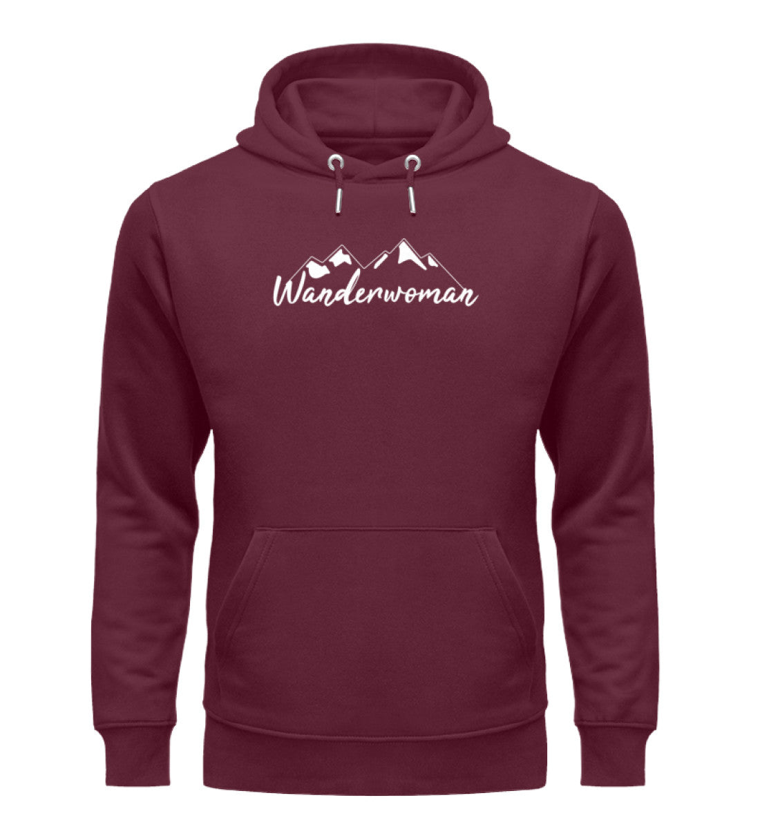 Wanderwoman. - Unisex Premium Organic Hoodie Weinrot