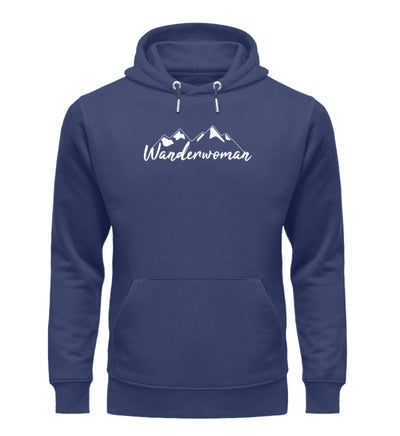 Wanderwoman. - Unisex Premium Organic Hoodie Navyblau