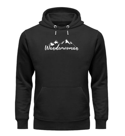 Wanderwoman. - Unisex Premium Organic Hoodie Schwarz