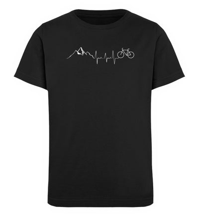 Berge und Fahrrad - Kinder Premium Organic T-Shirt fahrrad mountainbike Schwarz