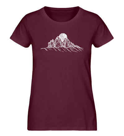 Drei Zinnen - Damen Organic T-Shirt berge wandern Weinrot