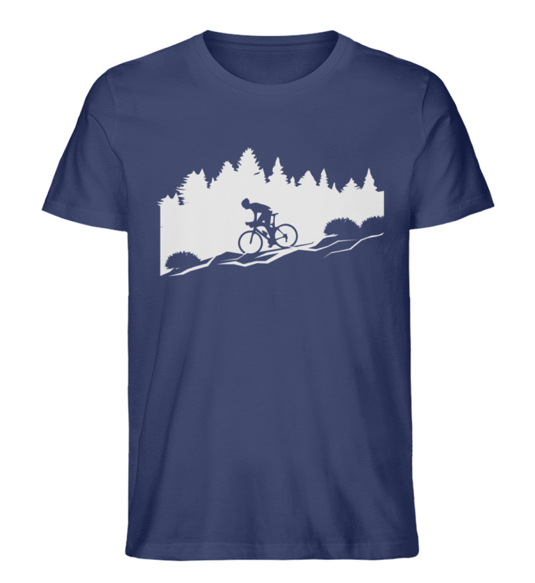Downhill Biker - Herren Organic T-Shirt mountainbike Navyblau