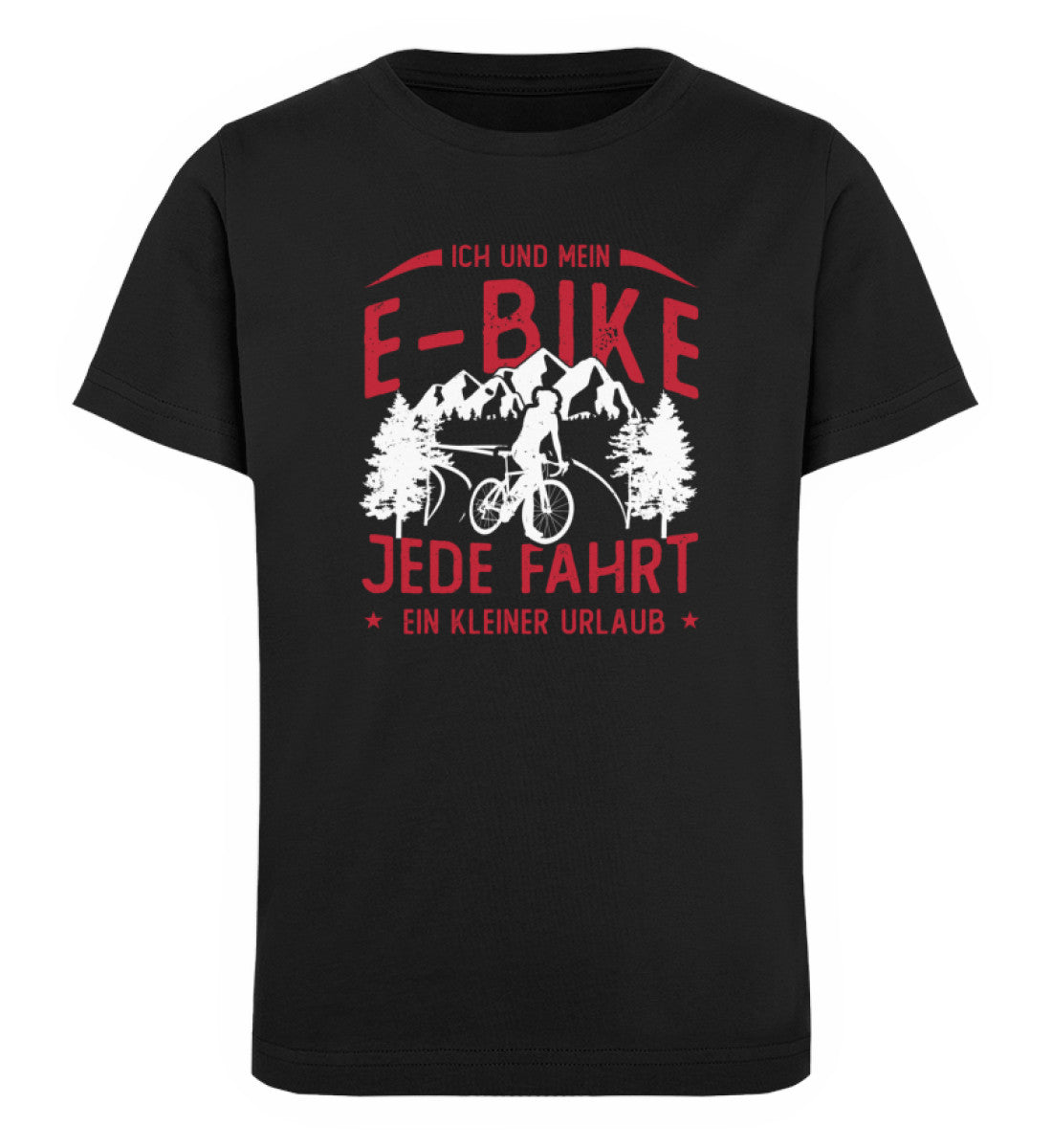 Ich & mein E-Bike, Jede Fahrt ein Urlaub - Kinder Premium Organic T-Shirt e-bike Schwarz