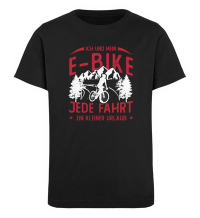 Ich & mein E-Bike, Jede Fahrt ein Urlaub - Kinder Premium Organic T-Shirt e-bike Schwarz