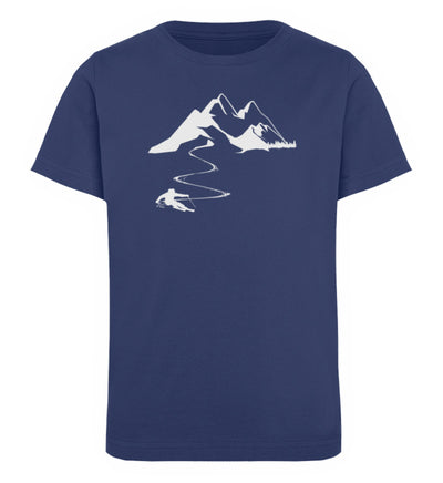 Skisüchtig -Kinder Premium Organic T-Shirt Navyblau