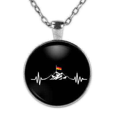 Herzschlag Berge und Deutschland ~ - Halskette mit Anhänger Silber