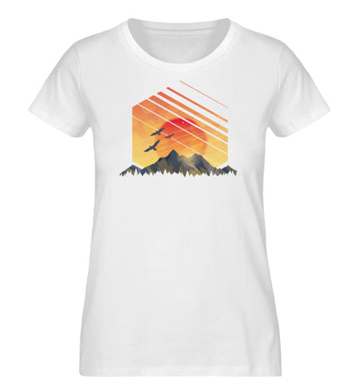 Sonnenaufgang Alpen - Damen Organic T-Shirt berge Weiß