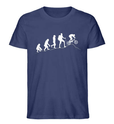 Mountainbike Evolution - Herren Organic T-Shirt mountainbike Navyblau