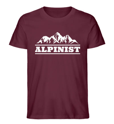 Alpinist - Herren Premium Organic T-Shirt berge wandern Weinrot
