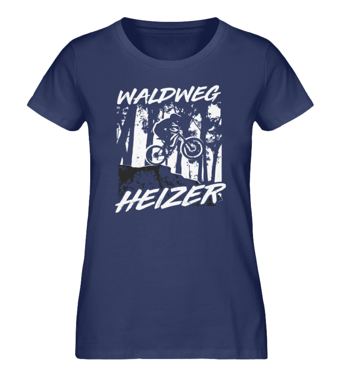 Waldweg Heizer - (F.W) - Damen Premium Organic T-Shirt fahrrad wandern Navyblau