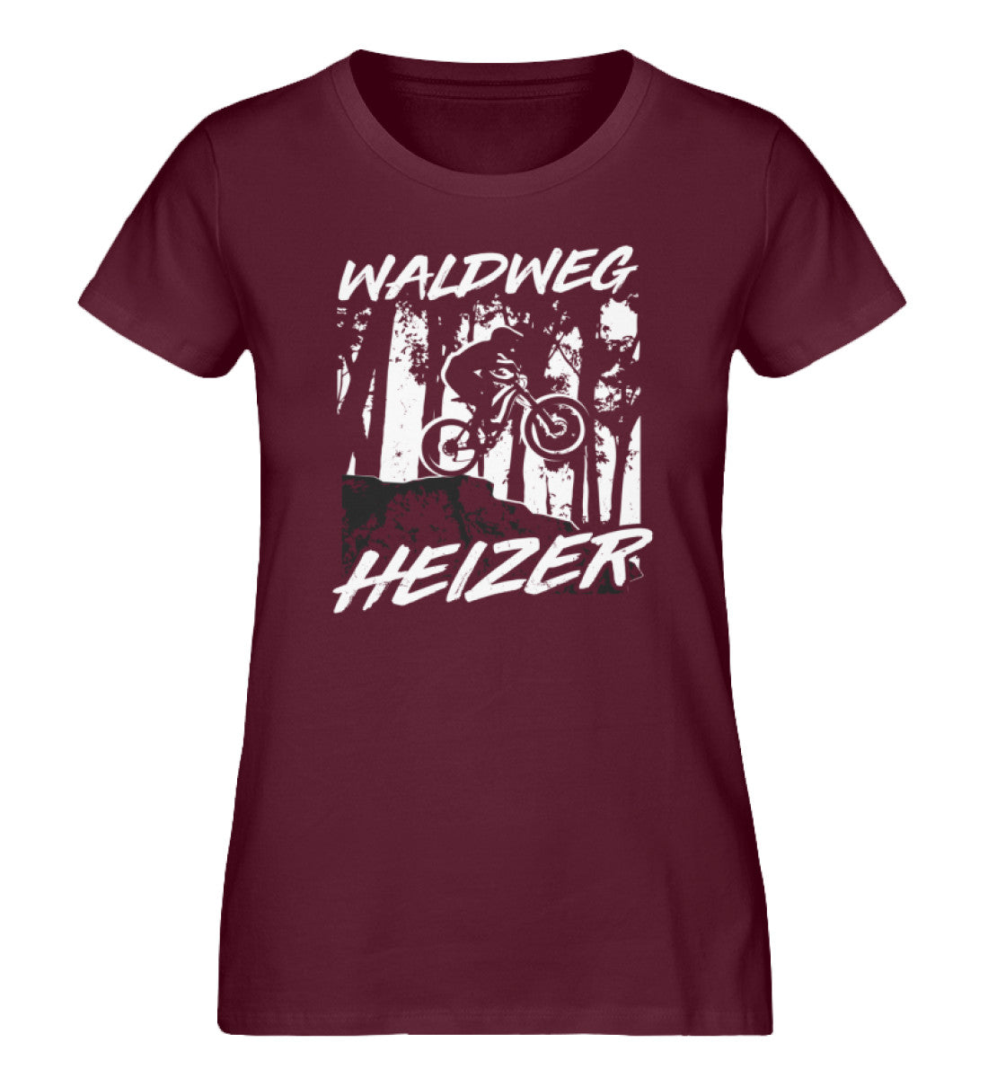 Waldweg Heizer - (F.W) - Damen Premium Organic T-Shirt fahrrad wandern Weinrot